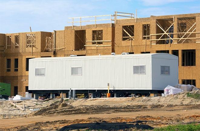 construction office trailers for rent at a building site in Irvine